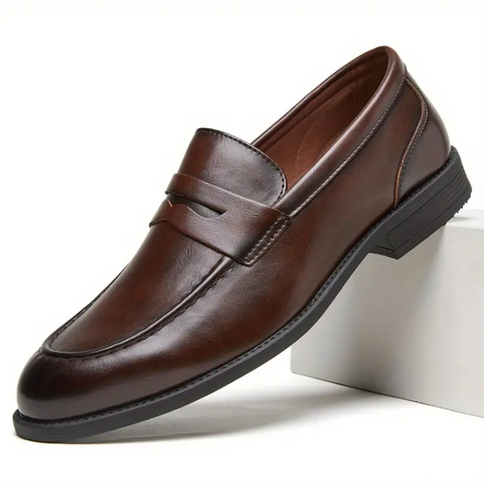 Distinguished Brown Leather Loafer - Escamau