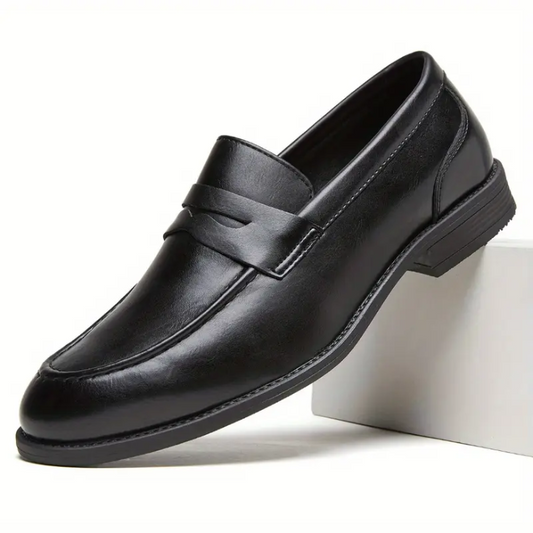 Timeless Black Leather Loafers - escamau